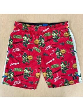 Lacrosse Unlimited Shorts Mens Medium Merry Laxmas Elves Christmas Lights Lax